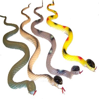 12 Pieces Bulk Lot Asstorted Color Plastic 24 Inch Fake Rubber Snakes - Novelty Play Reptile Garden Snake
