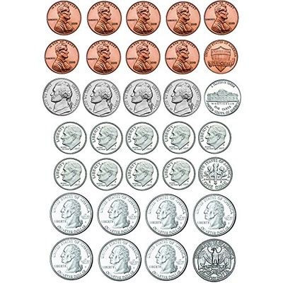 ASHLEY PRODUCTIONS MATH DIE CUT MAGNETS U.S. COINS (Set of 12)