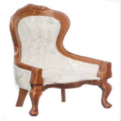 Dollhouse Miniature 1:12 Scale Walnut Victorian Gentleman's Chair #T6418