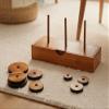 BSIRI Fun Puzzle Board Games Gifts of Hanoi Tower (9 Rings) with Wooden Designs for Brain Teasers Logic Games Kids and Adults to Challenges Mastermind Game and Think for Fun Learning Tower Puzzles view 4