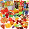 120 Piece Deluxe Pretend Play Food Toy Tasty Treats Plastic Cooking and Grocery Shopping Assortment Set view 1