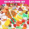 120 Piece Deluxe Pretend Play Food Toy Tasty Treats Plastic Cooking and Grocery Shopping Assortment Set view 3
