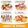 120 Piece Deluxe Pretend Play Food Toy Tasty Treats Plastic Cooking and Grocery Shopping Assortment Set view 4