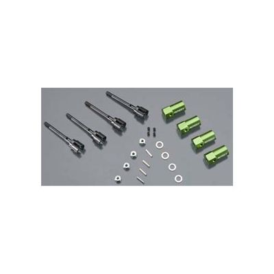 Integy RC Model C23024GREEN Extended EXT +15mm Axle and Wheel Hub for Axial SCX-10 w/ 4WS Setup