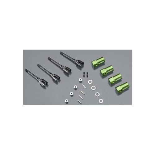 Integy RC Model C23024GREEN Extended EXT +15mm Axle and Wheel Hub for Axial SCX-10 w/ 4WS Setup