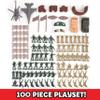 Sunny Days Entertainment Military Battle Group Bucket Over 100 Assorted Soldiers and 20 Accessories Toy Play Set for Kids, Boys and Girls | Plastic Army Men Figures with Storage Container view 3