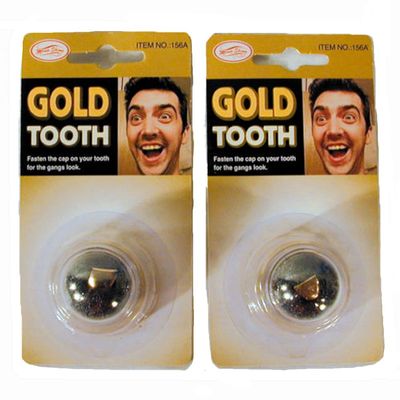 12 ( 1 Dozen ) Bulk LOT Fake Gold Teeth - Slip on Gold False Tooth