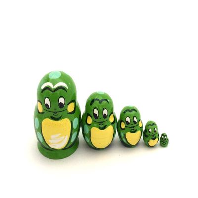 BuyRussianGifts Miniature Collection 1.25" Small MINI Frog Nesting Dolls Russian Hand Painted 5 Piece Set/The Smallest Doll in The World