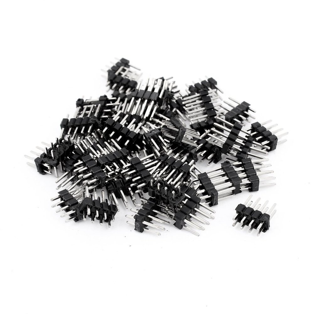 uxcell 50Pcs Double Row 2x4Pin 2.54mm Male Pin Header IC Connectors