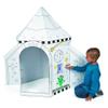 Fun Express Cardboard Playhouse Rocket Ship Toy for Kids - 5 Foot Color Your Own Spaceship for Indoor Play | White Cardboard House to Color for Toddler Activities & Creative Arts Projects view 3