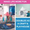 Fun Express Cardboard Playhouse Rocket Ship Toy for Kids - 5 Foot Color Your Own Spaceship for Indoor Play | White Cardboard House to Color for Toddler Activities & Creative Arts Projects view 4