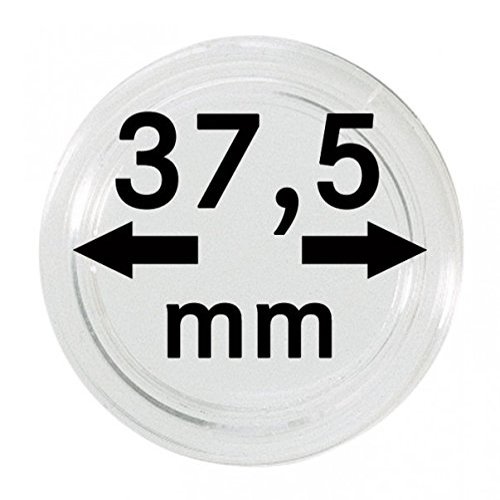 100 x Lindner Coin Capsules Caps Coincapsules for Coins 37.5 mm