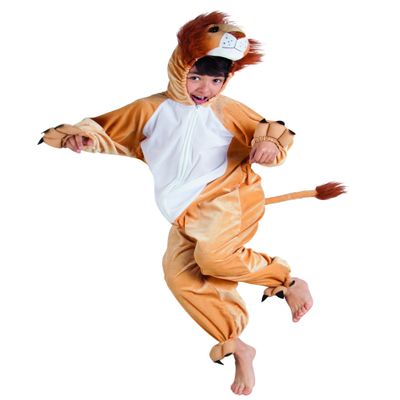 Boland 10103457 Lion Plush Jumpsuit Costume, Brown, max 1,40 m