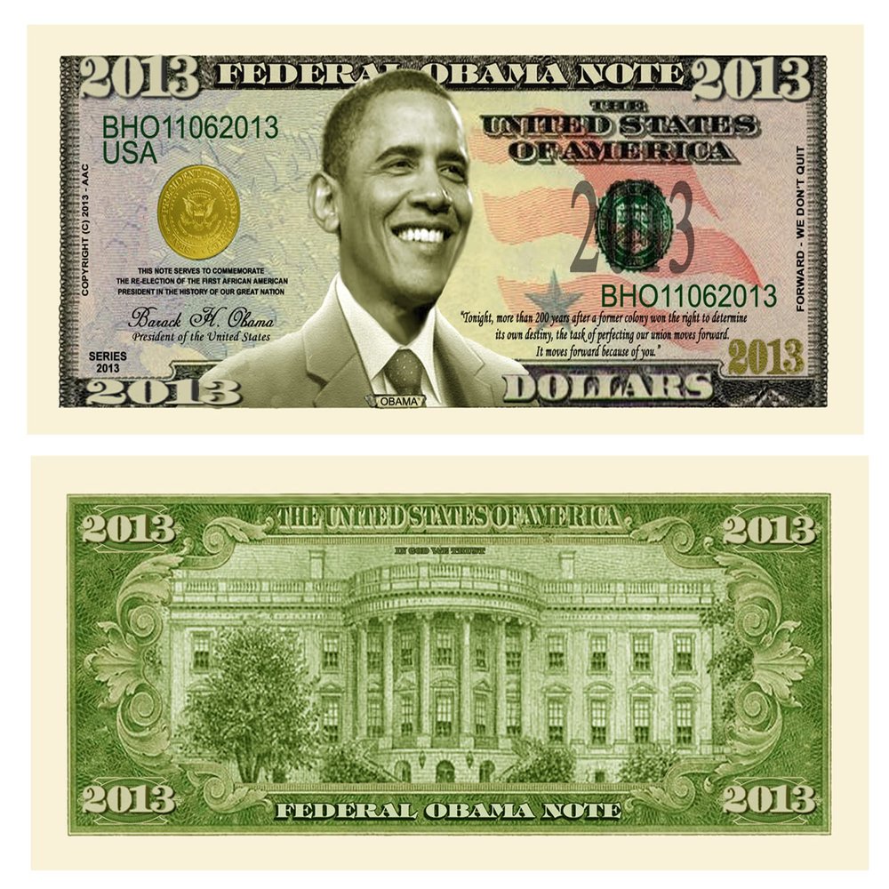 American Art Classics Pack of 10 - Barack Obama 2013 Commemorative Dollar Bill