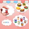 80 Pieces Mini Food Drinks Bottle Toys Pretend Food for Dollhouse Kitchen Accessories Mini Play Resin Food Toys view 3