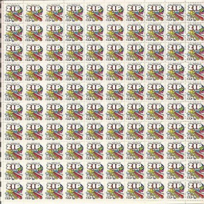 US Stamp - 1974 10c Zip Code - 100 Stamp Sheet - Scott #1511