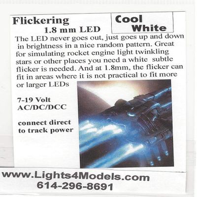 Evan Designs FLU1 Flickering Cool White 1.8mm LED
