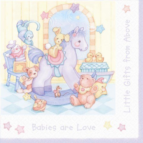 BABIES ARE LOVE Beverage Napkins 16 Pack