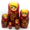 Red with Gold Russian Nesting Doll Matryoshka Hand Painted Nesting Doll Set of 5 / Traditional 7 inch Tall view 1