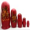 Red with Gold Russian Nesting Doll Matryoshka Hand Painted Nesting Doll Set of 5 / Traditional 7 inch Tall view 4