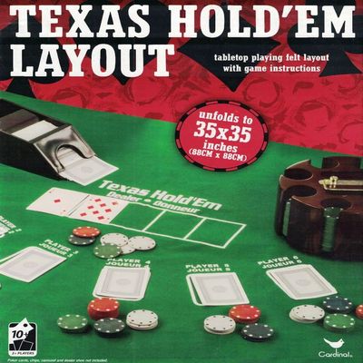 Texas hold'em tabletop playing felt layout