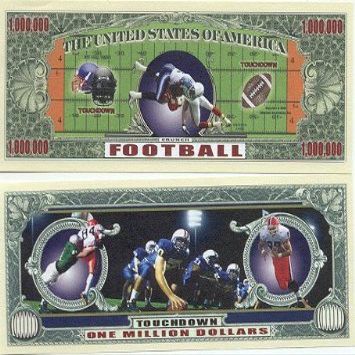 American Art Classics Set of 5 - Football Million Dollar Bill