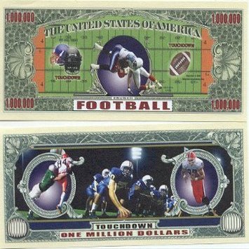 American Art Classics Set of 5 - Football Million Dollar Bill
