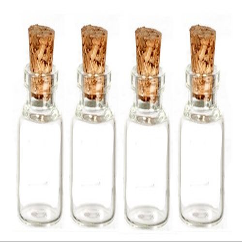 Dollhouse Miniature 1:12 Scale 4 Pc 27mm Glass Bottles SET #G7222