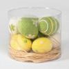 Box of 12 Green and Yellow Felt Eggs view 1