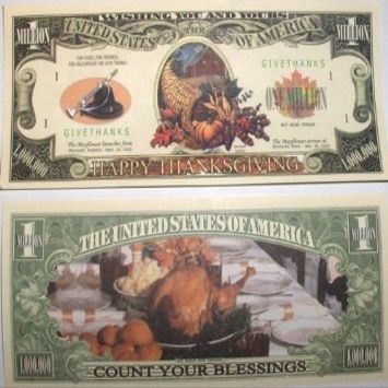 American Art Classics Thanksgiving Million Dollar Bill - Set of 5