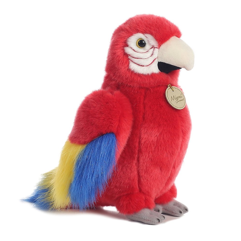 Aurora Realistic Miyoni Macaw Parrot Stuffed Animal - Lifelike Details Make a Cherished Companion - Perfect for Decorating Bedrooms or Classrooms - Red 10 Inches