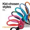 Fiskars 5" Blunt-Tip Scissors for Kids Ages 4-7, For School or Crafting, Turquoise (Pack of 1) view 4