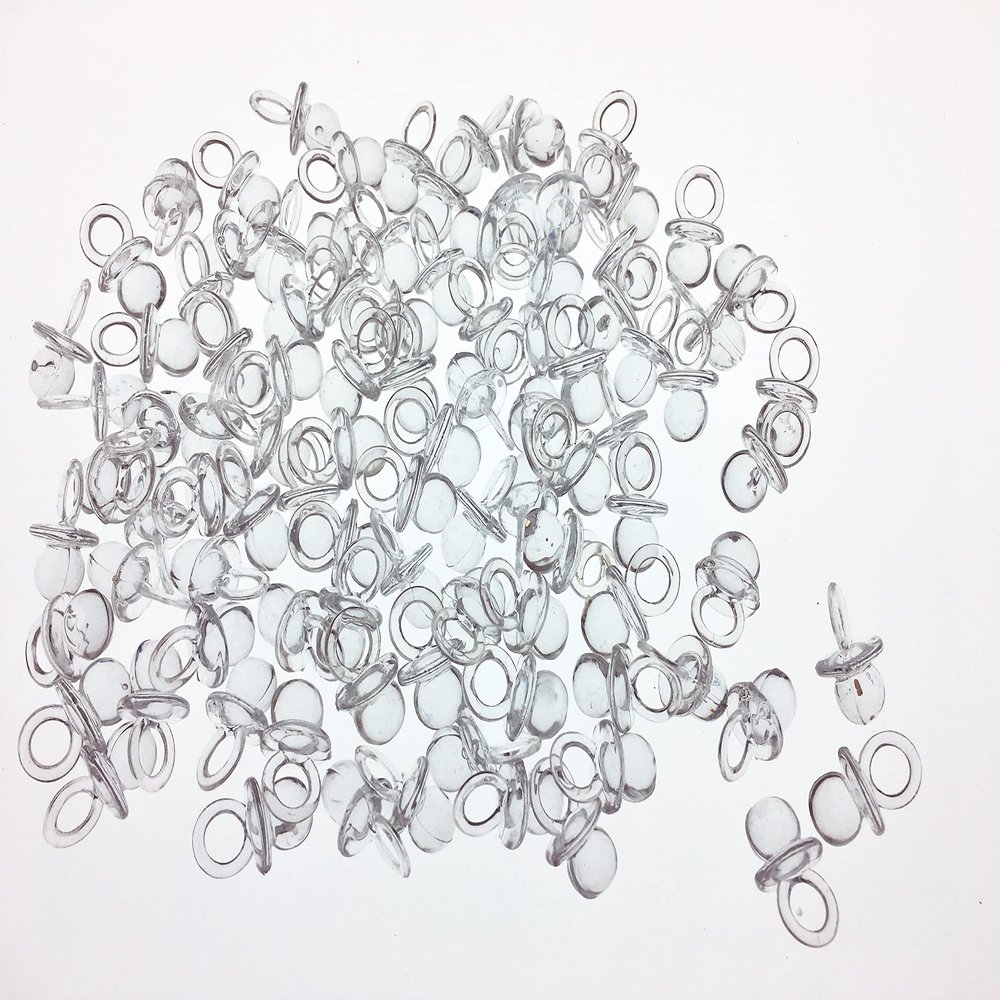 3/4" Mini Clear Pacifiers Baby Shower Game Party Decoration Favors Clear 12pcs