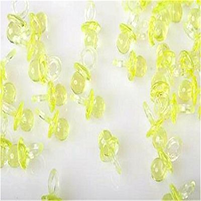 5/8" Mini Clear Pacifiers Baby Shower Game Party Decoration Favors 144pcs (Yellow)