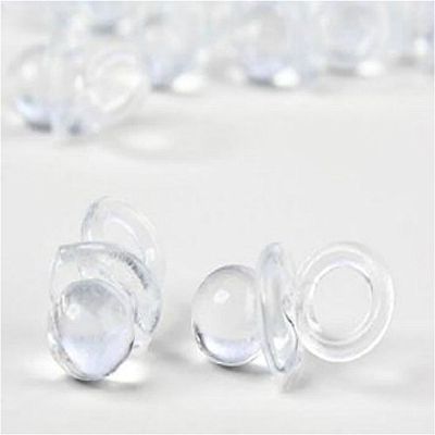 5/8" Mini Clear Pacifiers Baby Shower Game Party Decoration Favors 144pcs (Clear)