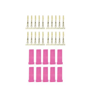Jamara 330928 10 Pieces Female Gold Pin Amp Connector, Red, Multi Color