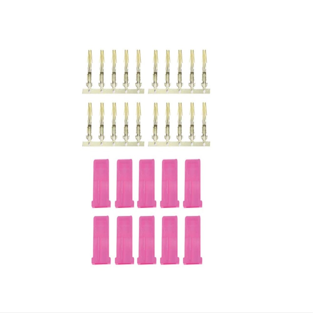 Jamara 330928 10 Pieces Female Gold Pin Amp Connector, Red, Multi Color