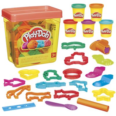 Play-Doh Fun Tub Set, 19 Accessories & Reusable Storage Container, Preschool Toys, Kids Arts & Crafts, Back to School Gifts, Ages 3+ (Amazon Exclusive)