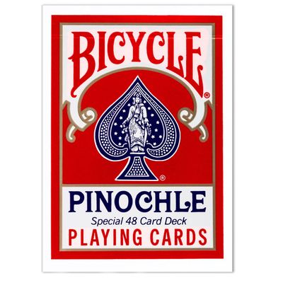 1 Deck Bicycle Pinochle Playing Cards with Free Cut Card - Choose Deck Color
