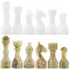 Radicaln Marble Chess Figures 3.5'' Inches White and Green Handmade Marble Chess Pieces for Board Game Figures & Board Travel Set for Adults view 1