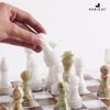 Radicaln Marble Chess Figures 3.5'' Inches White and Green Handmade Marble Chess Pieces for Board Game Figures & Board Travel Set for Adults view 2