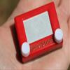 World's Smallest Etch A Sketch, Miniature Drawing Toy, Red, Fully Functional view 4