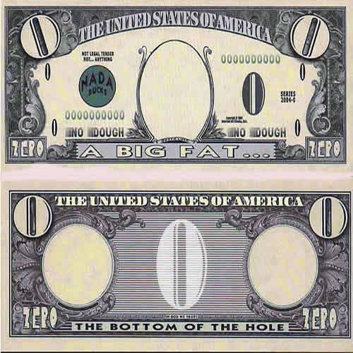 American Art Classics Set of 100 - Zero Dollar Bill