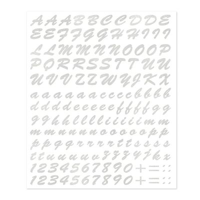 4R Quattroerre.it 1234 Stickers Letters Kit, Silver