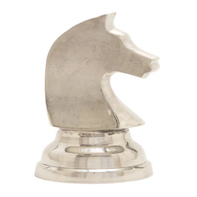 Deco 79 Aluminium Chess Knight, 10 by 21-Inch