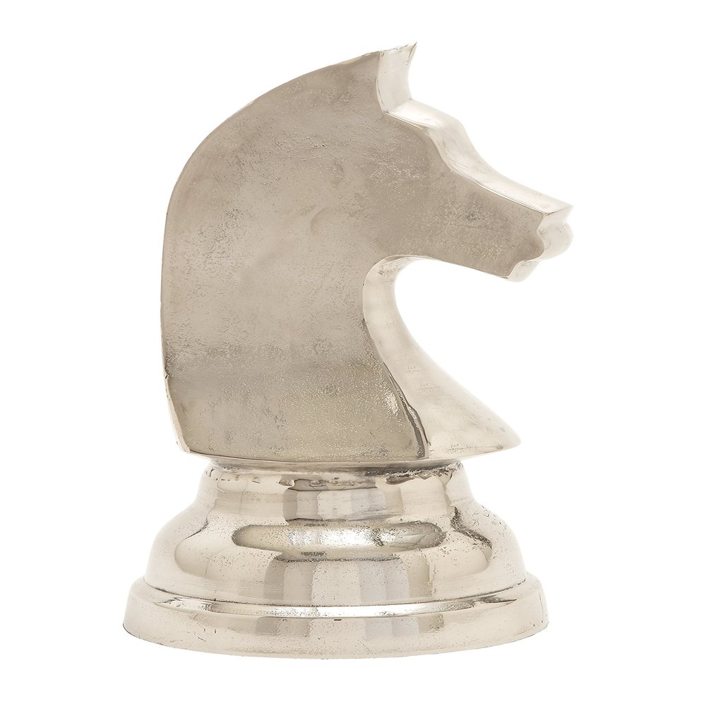 Deco 79 Aluminium Chess Knight, 10 by 21-Inch