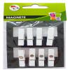 8 x Mini Magnetic White Trendy with Magnetic Coloured Wooden Crafts  Made in France view 2