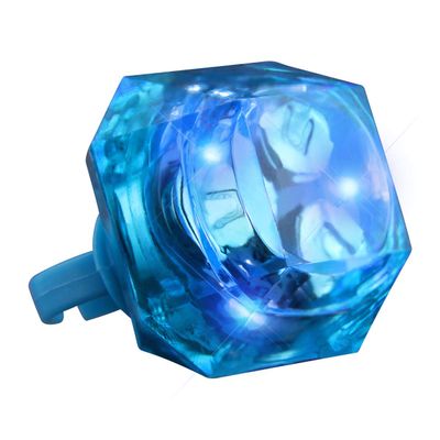 FlashingBlinkyLights Blue Huge Gem Light Up LED Rings (Set of 24)