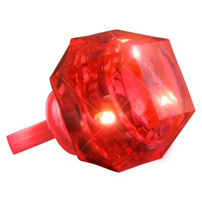 FlashingBlinkyLights Red Huge Gem Light Up LED Rings (Set of 24)