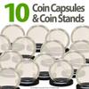 10 Coin Capsules & 10 Coin Stands for Quarters Direct Fit Airtight 24mm Holders view 2